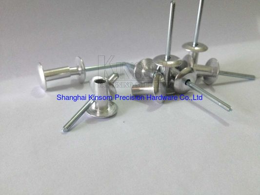Aluminum 5052 blind rivets 1018 mandreal pin nail assembly with semi tubular rivets