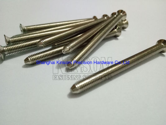 Countersunk phillips head machine screws in beam end 45° angle