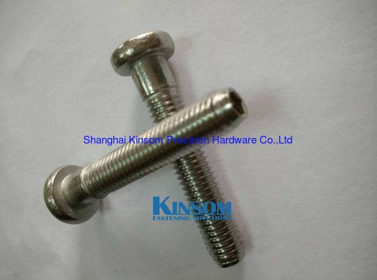 Flat thin head step semi-tubular rivets with external half thread hex waisted shank
