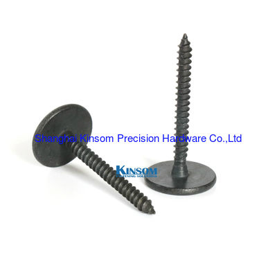 Special self tapping screws with cross recessed phillips big flat head  black zinc nickel coating
