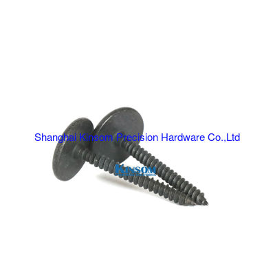 Special self tapping screws with cross recessed phillips big flat head  black zinc nickel coating