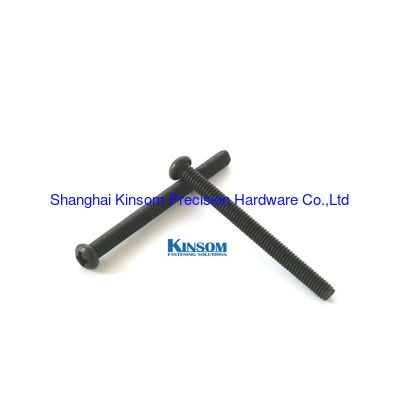 SS 304 countersunk hex head machine screws with blue nylon patch sandblasting blackeing coating