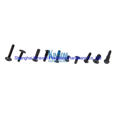 SS 304 countersunk hex head machine screws with blue nylon patch sandblasting blackeing coating