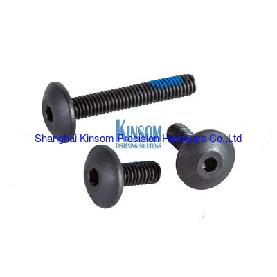 SS 304 countersunk hex head machine screws with blue nylon patch sandblasting blackeing coating