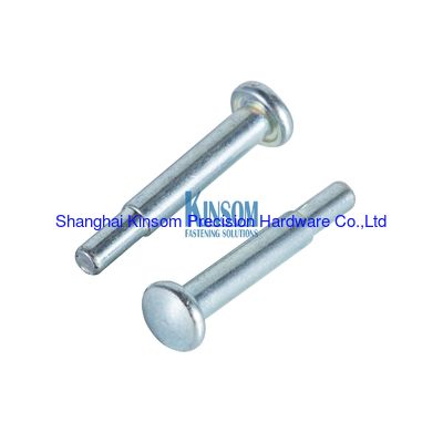 Solid rivets with flate head step customized pins fasteners accessories zinc coating