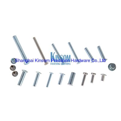Solid rivets with flate head step customized pins fasteners accessories zinc coating